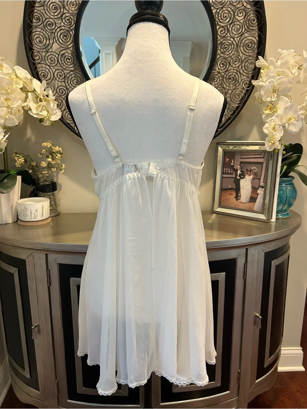 Sheer Lace Babydoll Chemise in Ivory